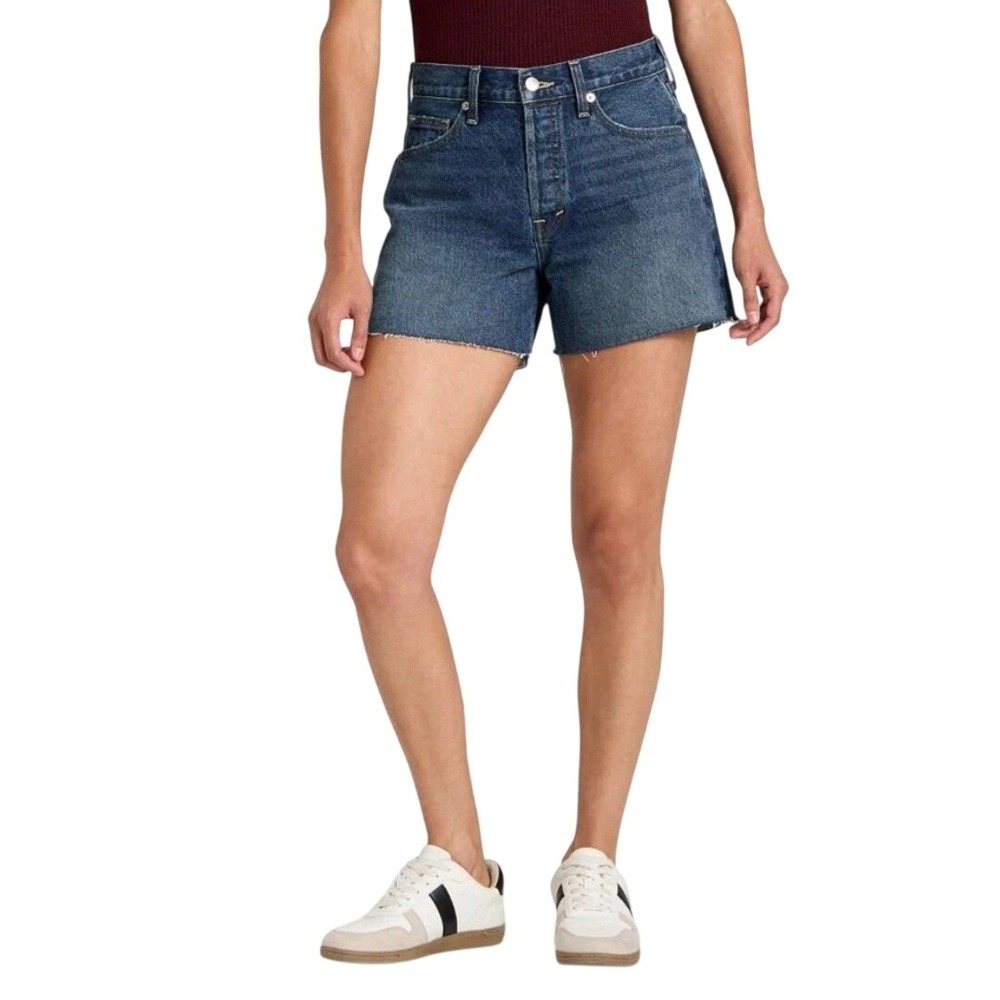 Universal Thread Women's Blue Mid Rise 90s Baggy Denim Cutoff Shorts Size 2